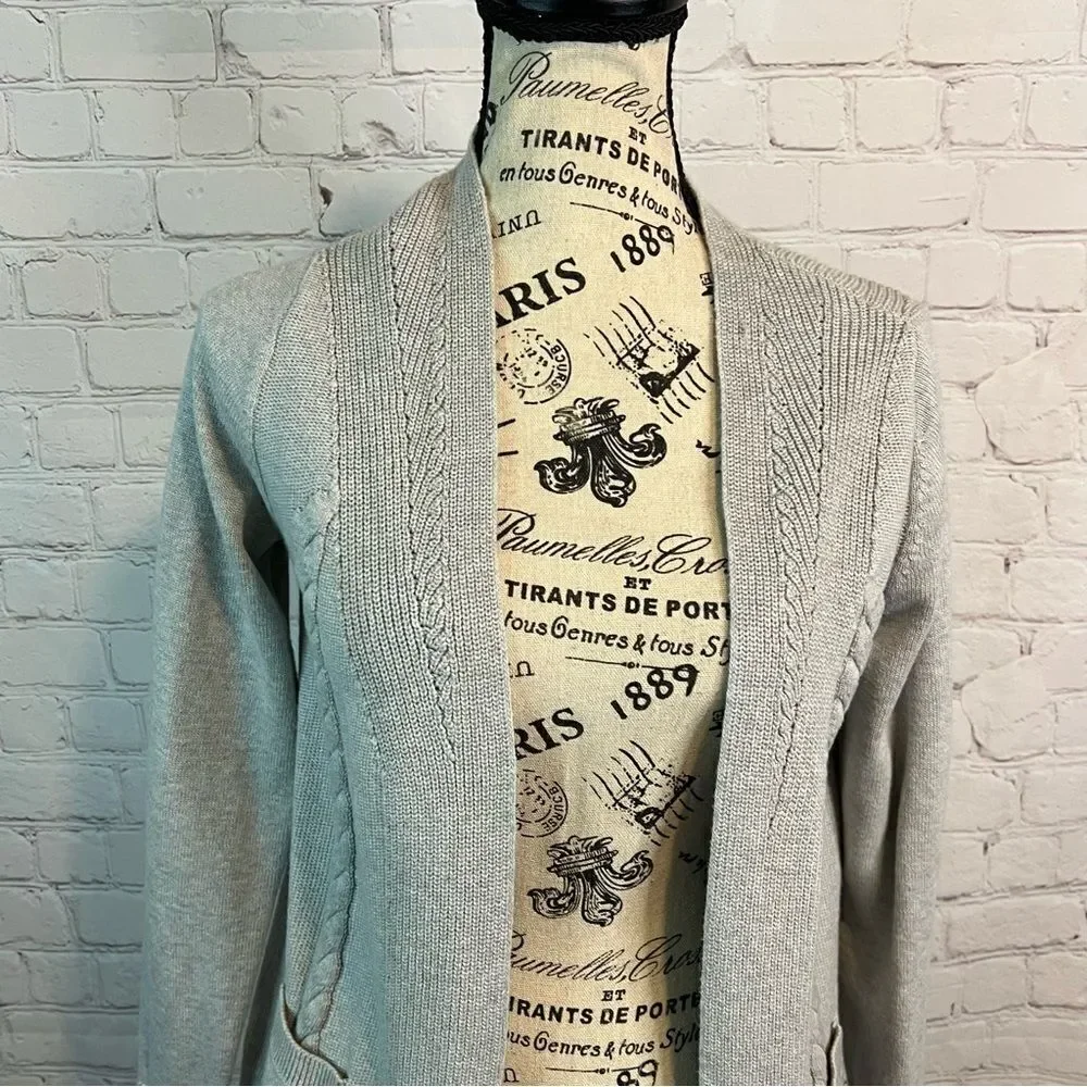Talbots petite Open Cardigan Light Grey size P
